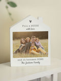 PMC personalised photo upload wooden house ornament, imported from the UK