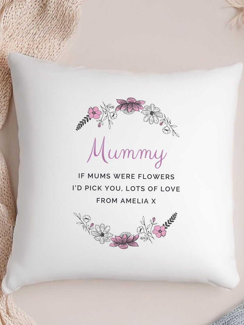 PMC personalised wild flowers cushion 40x40cm white (British brand)