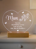 PMC Personalised Floral Heart LED Light, imported from the UK