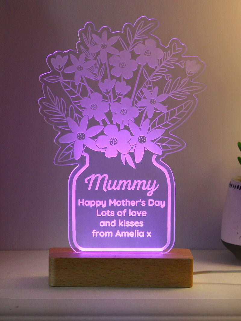 PMC personalised flower vase LED light (British brand)