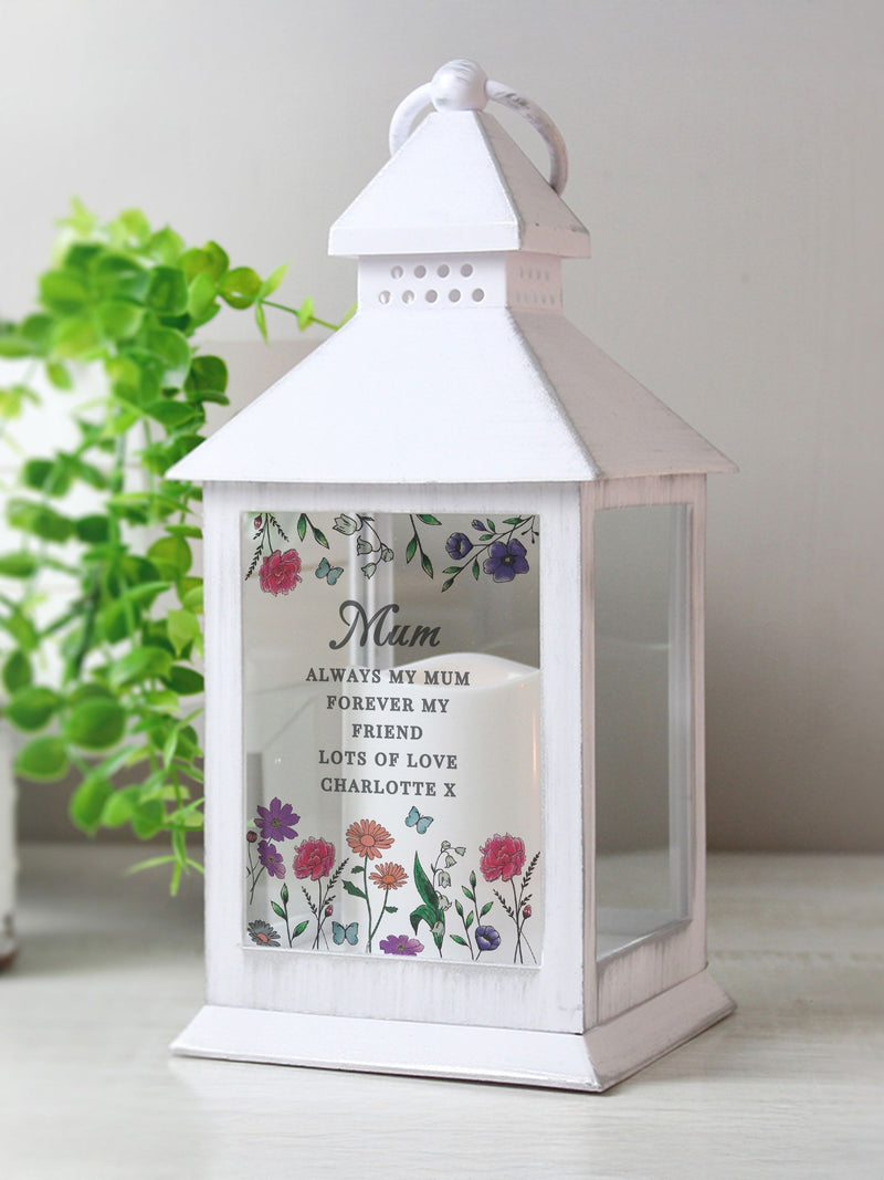 PMC personalised wild flowers LED lantern - British product