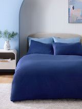 Navy Supersoft Brushed Cotton Duvet Cover and Pillowcase Bedding Set