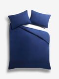 Navy supersoft brushed cotton duvet cover and pillowcase set, imported from the UK