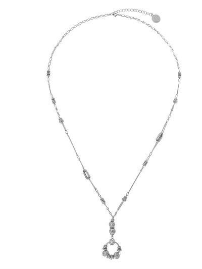 Next Bibi Bijoux Vintage Charm Long Pendant Silver Necklace 91cm- Buy online at McGrocer
