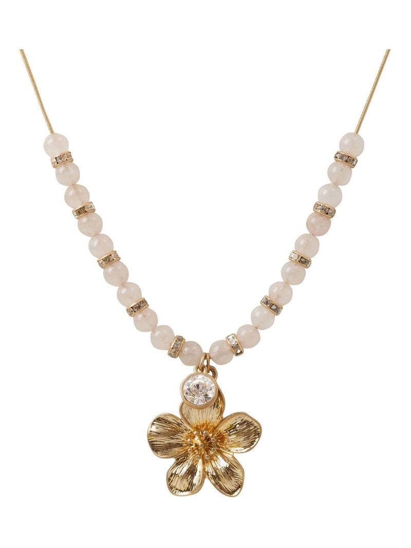 Bibi Bijoux Gold Tone Flower Bead Necklace 41cm - British product