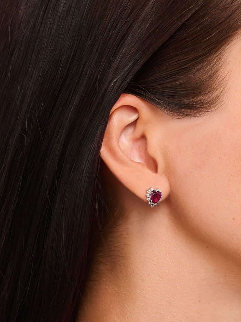 Thomas Sabo red romance heart ear studs (British brand)