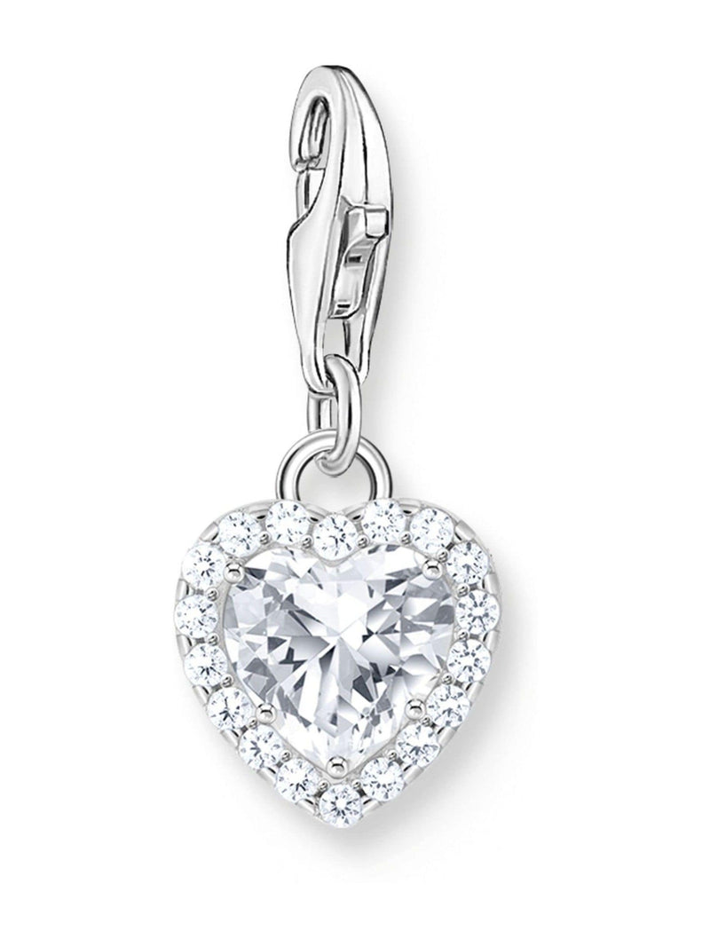 Thomas Sabo white heart charm with zirconia stones (British brand)
