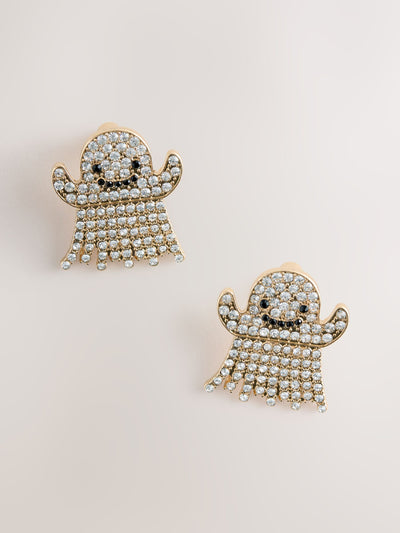 Next White Halloween Ghost Stud Earrings- Buy online at McGrocer
