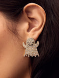 White Halloween ghost stud earrings (British brand)