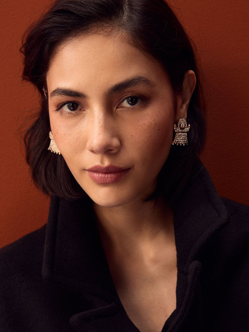 White Halloween ghost stud earrings (British brand)