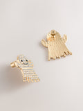 White Halloween ghost stud earrings (British brand)