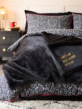 Next Rockett St George Black Luxe Faux Fur Slogan Throw 150cm x 200cm- Buy online at McGrocer