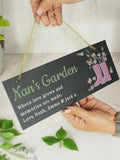 PMC personalised slate sign with wellie design 25cm, imported from the UK