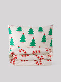 Reversible white green trees christmas duvet cover set - British product