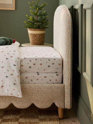 2 Pack Ecru Icons Christmas Bed Sheets