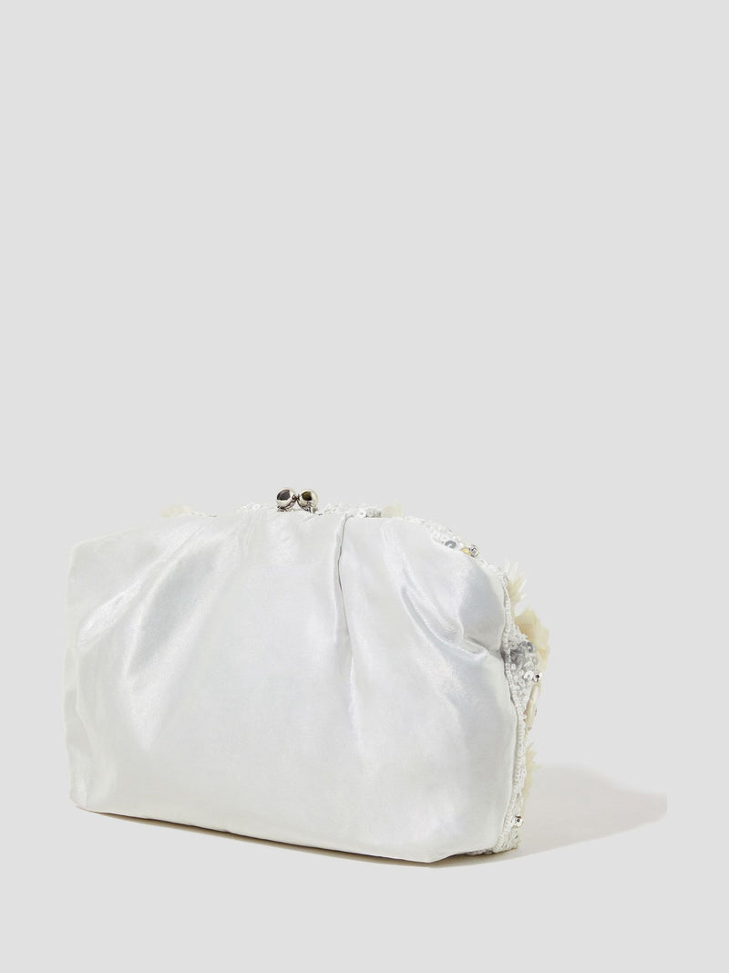 Monsoon floral embellished clutch bag 10cm, imported from the UK