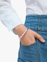 Next Kate Spade Silver Set In Stone Hinged Bangle Bracelet- Buy online at McGrocer