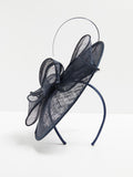 Jon Richard Blue Navy Woven Bow Fascinator 59mm x 37mm, UK version