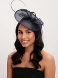 Jon Richard Blue Navy Woven Bow Fascinator 59mm x 37mm, UK version