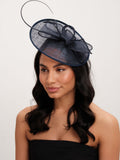Jon Richard Blue Navy Woven Bow Fascinator 59mm x 37mm, UK version