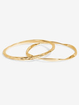 Jon Richard Gold Tone Polished Bangles 2 Pack Gold Plated Bangles