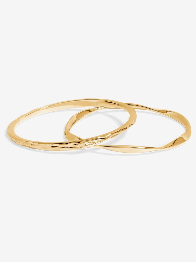 Jon Richard gold tone polished bangles 2 pack, UK version