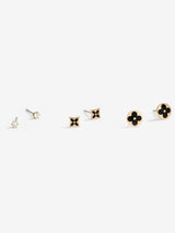 Next Jon Richard Gold Tone Jet Enamel Earrings 3 Pack- Buy online at McGrocer