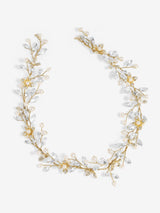 Next Jon Richard Gold Tone Pearl Crystal Floral Hair Vine 350mm- Buy online at McGrocer