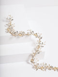 Jon Richard gold tone pearl crystal floral hair vine 350mm - British product