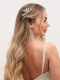 Jon Richard gold pearl crystal floral comb, UK version