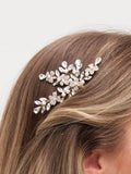 Jon Richard gold pearl crystal floral comb, UK version
