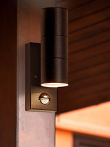 Next Searchlight Liberty Rust Brown Outdoor Wall Light with PIR Motion Sensor, 21cm- Buy online at McGrocer