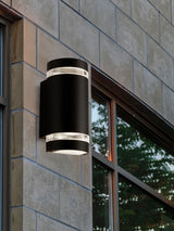 Next Searchlight Durham Black and Clear Outdoor 2-Light Wall Light- Buy online at McGrocer