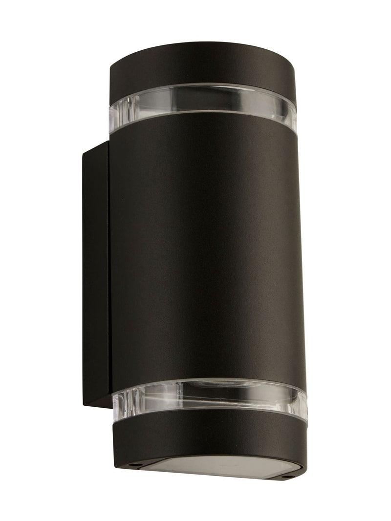 Searchlight Durham outdoor wall light black clear 24cm, imported from the UK