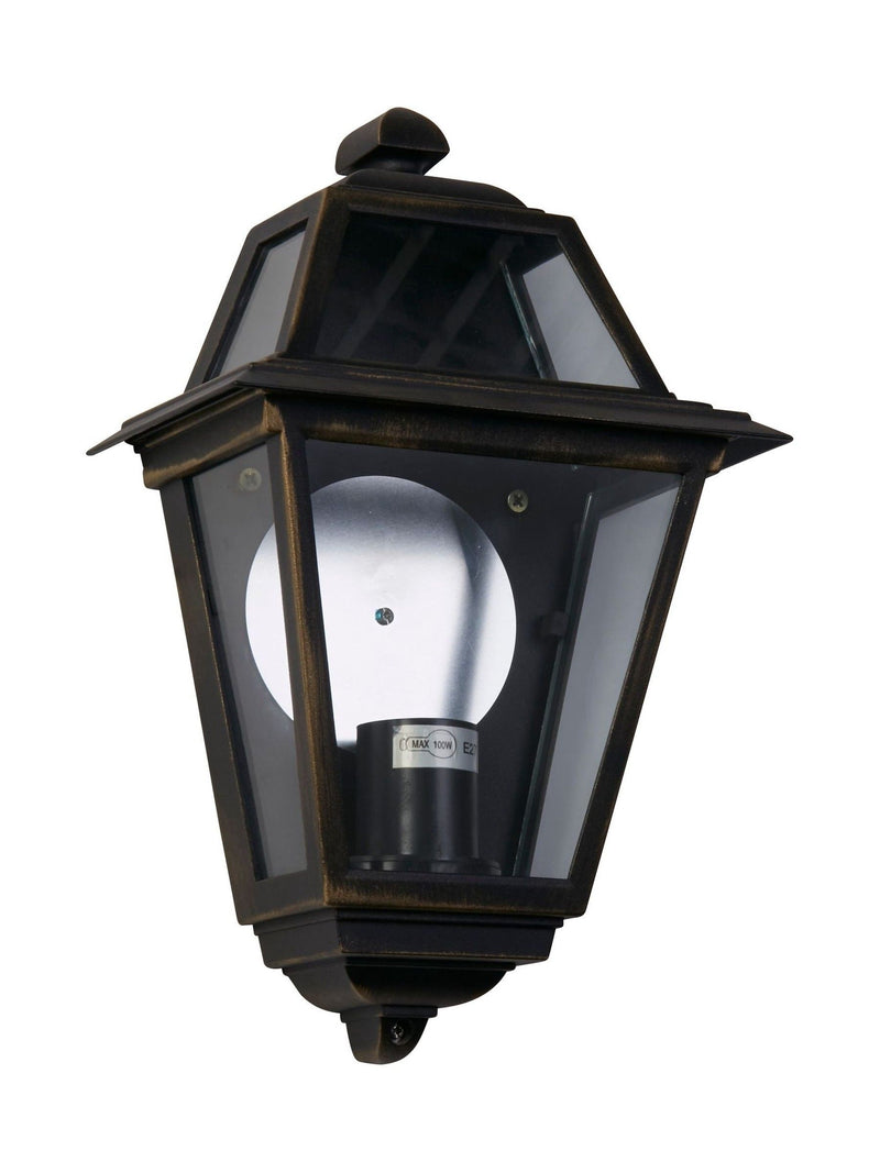Searchlight Cannes black gold outdoor wall light, UK version