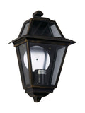 Searchlight Cannes black gold outdoor wall light, UK version