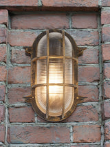 Next Searchlight Black Gold Clear Harbour Oval Outdoor Wall Light- Buy online at McGrocer