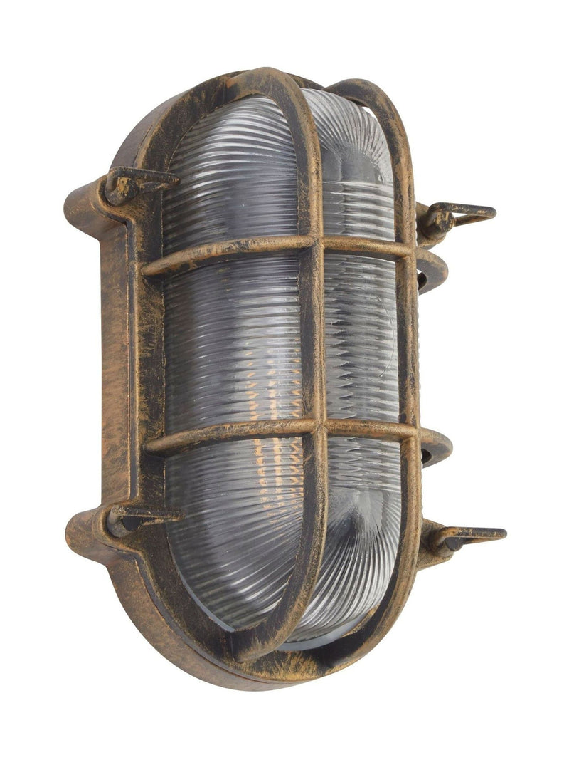 Searchlight black gold outdoor wall light - British product