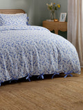 Wylder Blue Hannah Floral Bow Tie Duvet Cover Set (British brand)