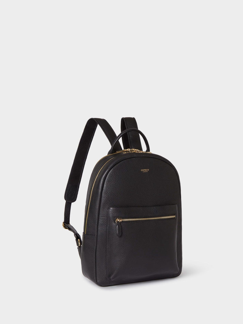 Osprey London black leather Adaline backpack (British brand)