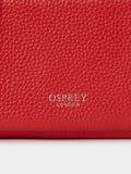 Osprey London Ruby cross-body bag in red Natural Grain leather, imported from the UK