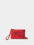 Osprey London Ruby cross-body bag in red Natural Grain leather, imported from the UK