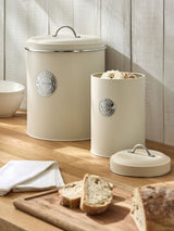 Cream Badge Set of 2 Metal Storage Jars for Tea, Coffee & Sugar