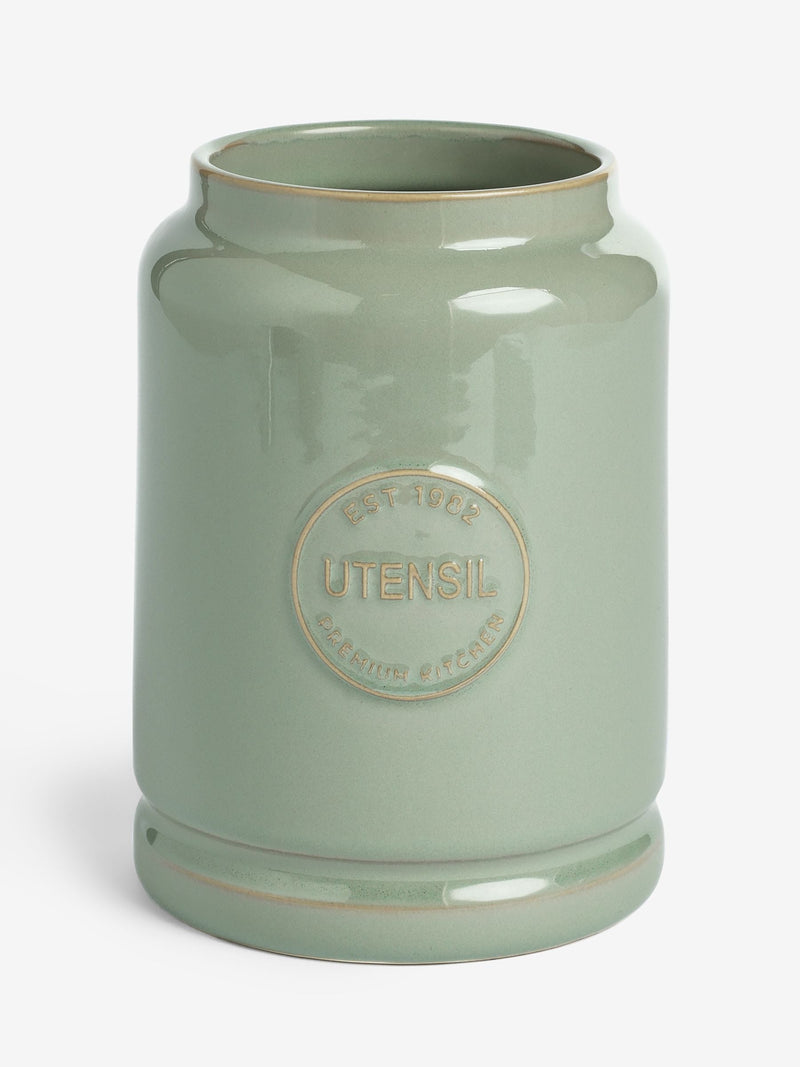 Sage Green Country Badge Utensil Pot
