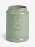 Sage green country badge ceramic utensil pot (British brand)