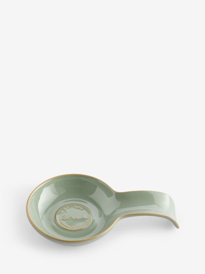 Ceramic Spoon Rest Sage Green Country Badge (British brand)