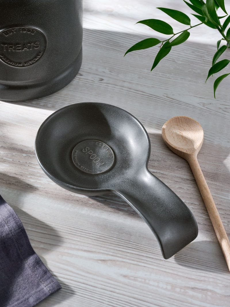 Black Country Badge Spoon Rest Ceramic Utensil Holder