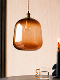 Rockett St George amber butterscotch glass large pendant light (British brand)