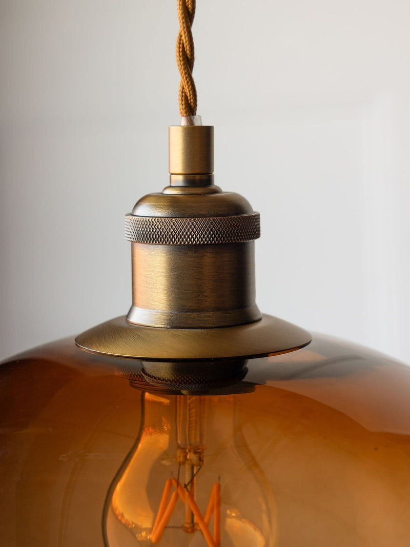 Rockett St George amber butterscotch glass large pendant light (British brand)