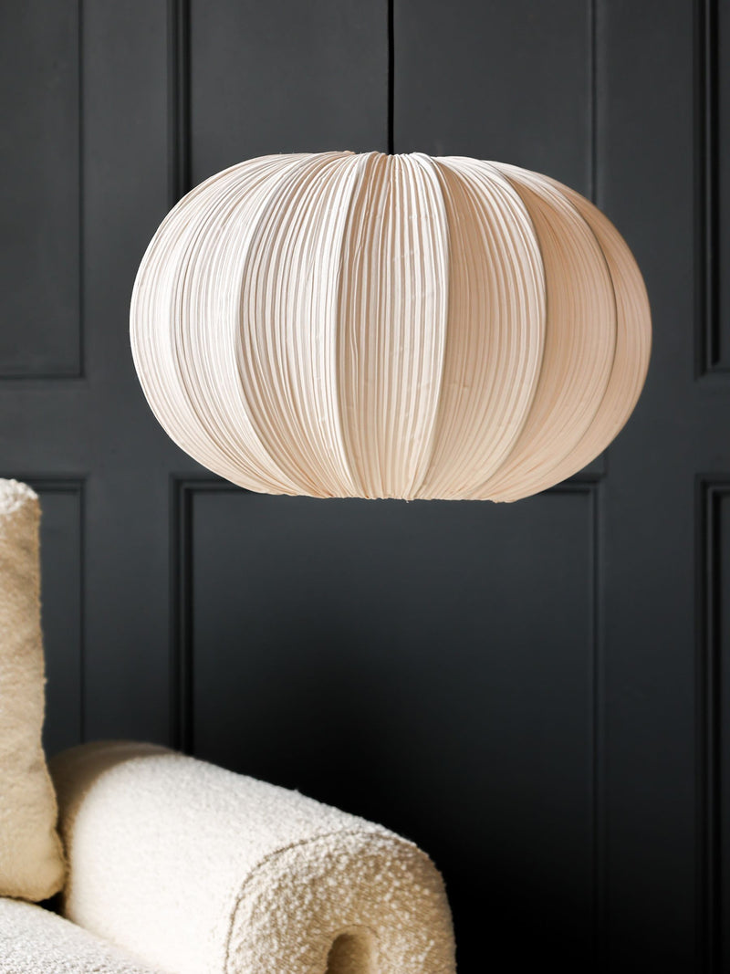 Rockett St George pleated fabric ceiling light, imported from the UK